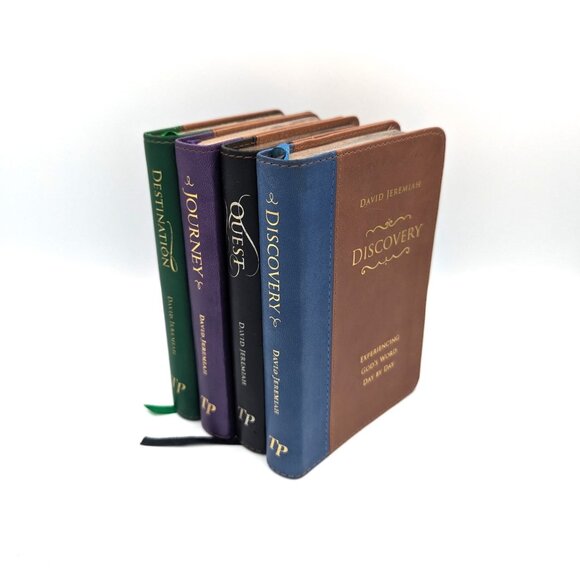 David Jeremiah Leather Devotional Book Lot of 4 Christian Devotional Set Leather - Picture 1 of 6